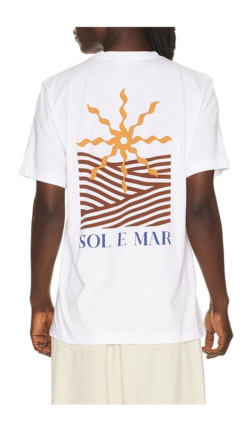 Dinis Cotton Sol E Mar Print T-Shirt in White. - size M (also in S, XL/1X) - Frescobol Carioca - Modalova