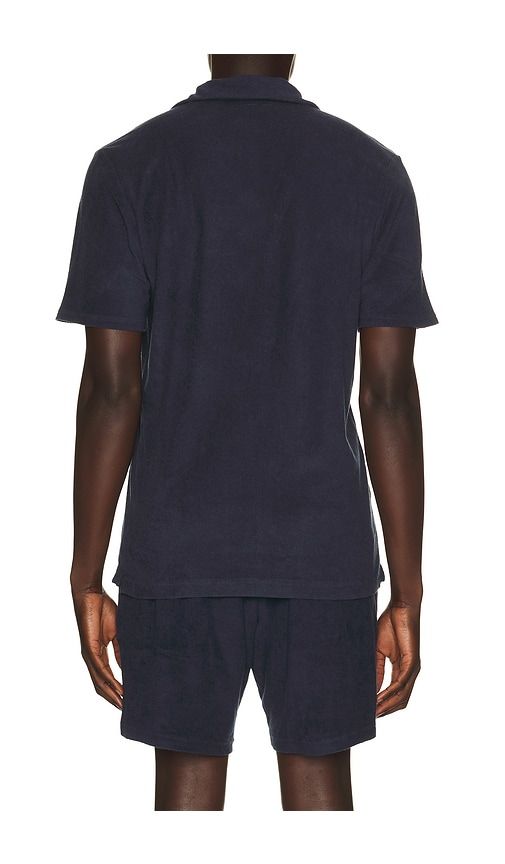 Faustino Terry Cotton Blend Polo Short Sleeve in Navy. - size M (also in S, XXL/2X) - Frescobol Carioca - Modalova