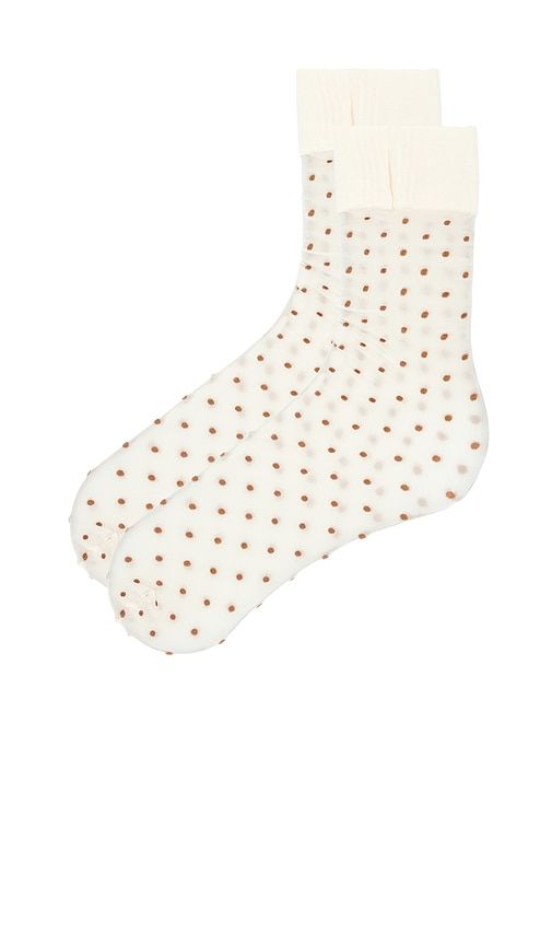 Polka Dot Knee High Tights in Cream - For Love & Lemons - Modalova