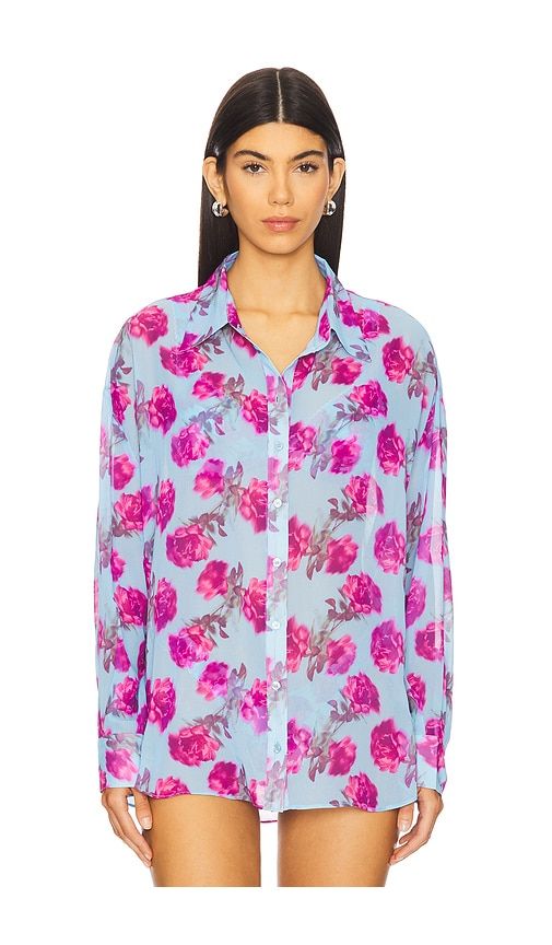 Floral Stems Button Down Top in ,Purple. - size M (also in S) - For Love & Lemons - Modalova