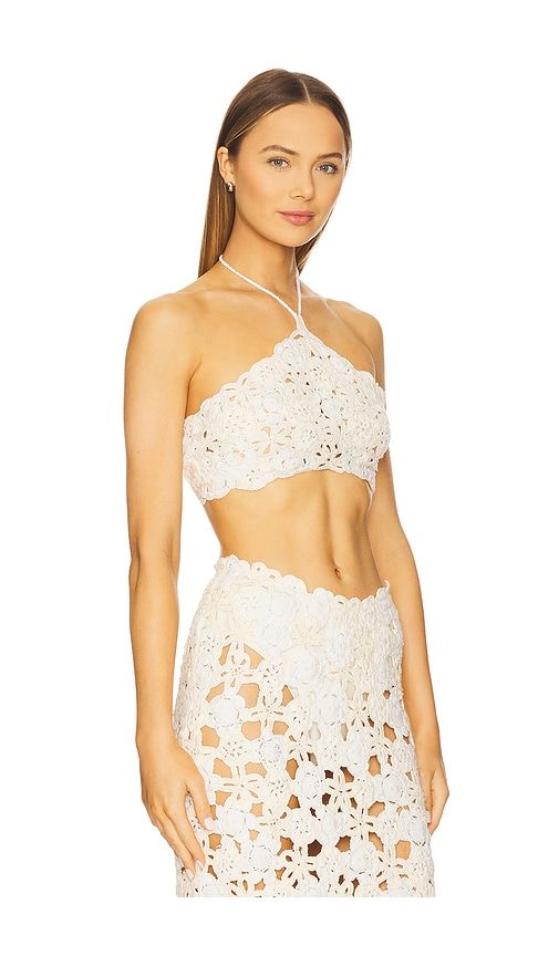 Floral Crochet Coverup Top in Cream,Ivory. - size L (also in XL) - For Love & Lemons - Modalova