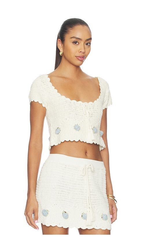 Lara Top in Cream. - size L (also in M, S, XL, XS) - For Love & Lemons - Modalova
