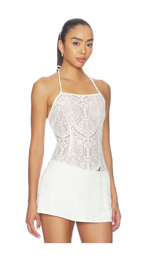 Siren Fringe Top in White. - size L (also in M, S, XL, XS) - For Love & Lemons - Modalova