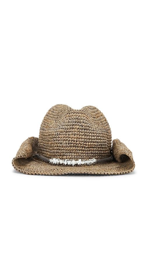 Zahara Crochet Raffia Cowboy Hat in Brown - florabella - Modalova