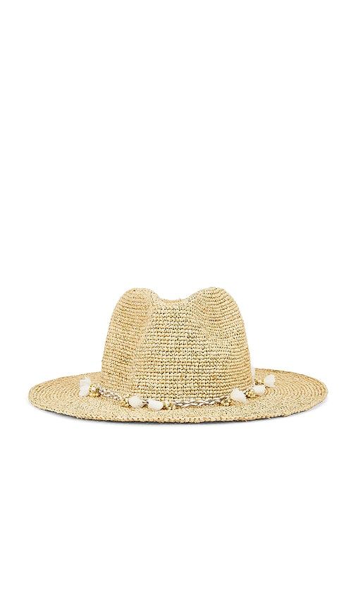 Taylor Hand Crochet Raffia Sunhat Metallic Cord And Tassel in Neutral - florabella - Modalova