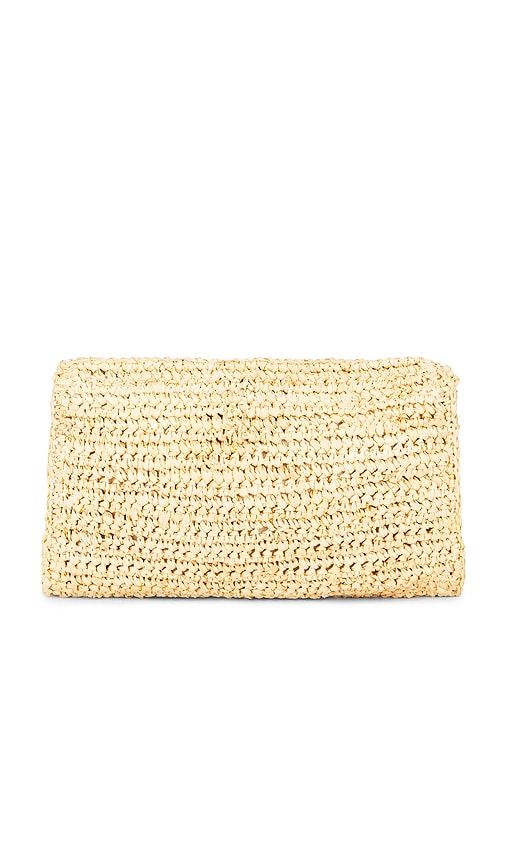 Esplendor Crochet Raffia Clutch in Neutral - florabella - Modalova