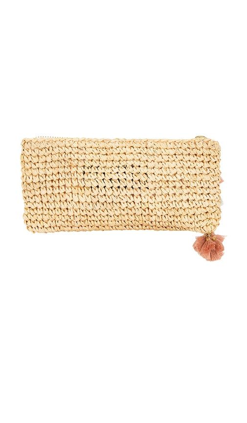 Alegre Crochet Raffia Clutch in Neutral - florabella - Modalova