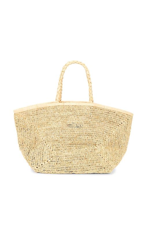 Vallejo Lux Crochet Raffia Tote in Neutral - florabella - Modalova