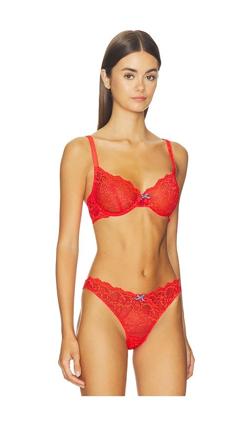 Bianca Lace Balconette Bra in Coral. - size 32B (also in 32C, 34B, 34D, 36B, 36C, 36D) - fleur du mal - Modalova
