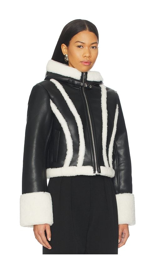 Leather & Fur Collar Jacket in . - size 0 (also in 4) - fleur du mal - Modalova