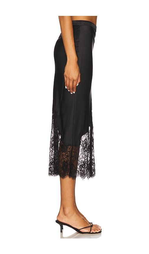 Silk And Lace Scallop Midi Skirt in . - size L (also in M) - fleur du mal - Modalova