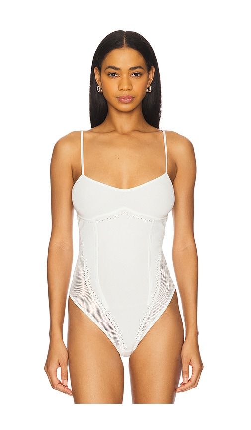 Knit Underbust Cami Bodysuit in White. - size L (also in M) - fleur du mal - Modalova