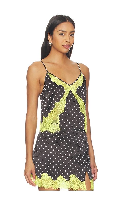 Juliet Lace Dotted Cami in Black & White. - size L (also in M, S, XS) - fleur du mal - Modalova