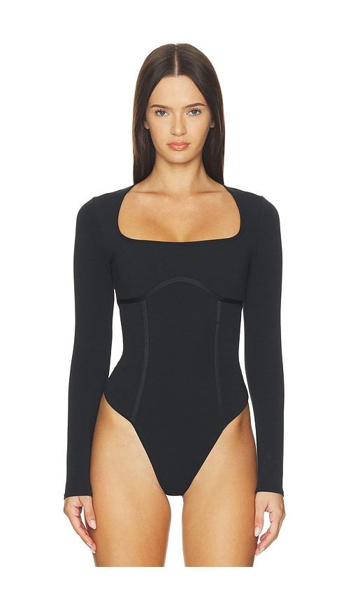 Organic Cotton Scoop Neck Long Sleeve Bodysuit in . - size L (also in M, S, XS) - fleur du mal - Modalova