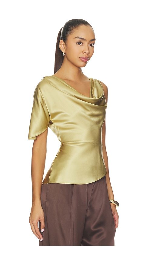 Asymmetrical Silk Top in Metallic Gold. - size L (also in M, S, XS) - fleur du mal - Modalova