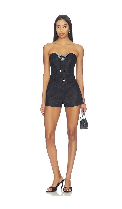 Lace Denim Bustier in . Size L. Also in M, S, XS - fleur du mal - Modalova