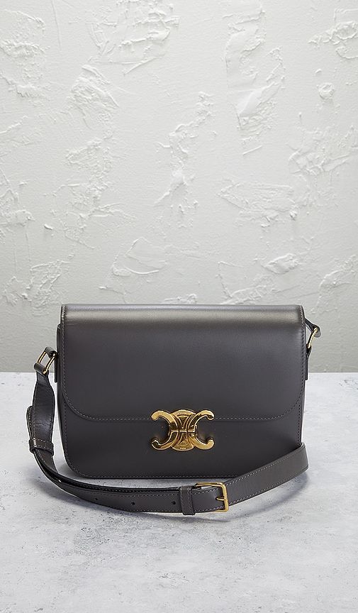 Celine Triomphe Shoulder Bag in Black - FWRD Renew - Modalova