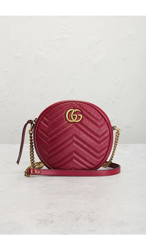 Gucci Mini GG Marmont Round Shoulder Bag in - FWRD Renew - Modalova