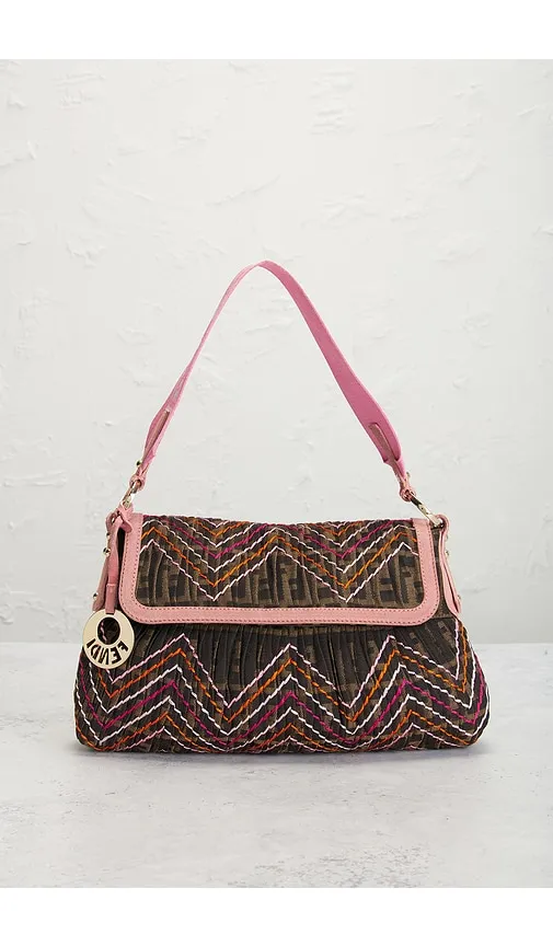 Fendi Zucca Chef Shoulder Bag in Pink - FWRD Renew - Modalova