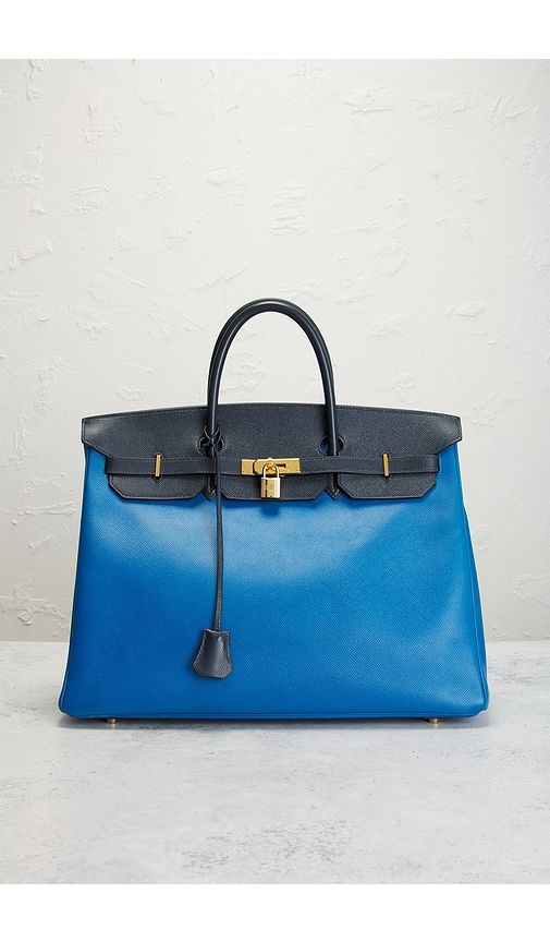 Hermes 1999 Courchevel Birkin 40 Retourne Handbag in Blue - FWRD Renew - Modalova