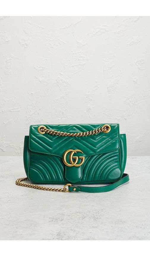 Gucci GG Marmont Shoulder Bag in Green - FWRD Renew - Modalova