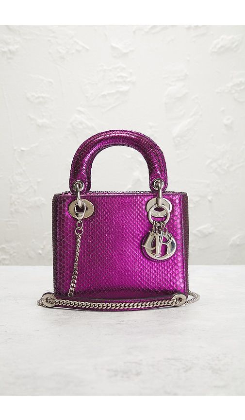 Dior Python Lady Dior Handbag in Purple - FWRD Renew - Modalova