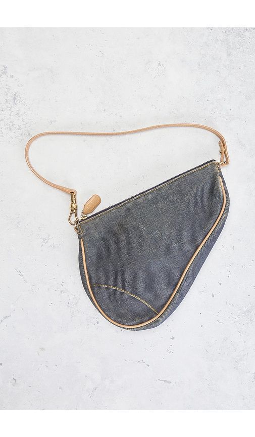 Dior Denim Vintage Pochette Saddle Bag in - FWRD Renew - Modalova