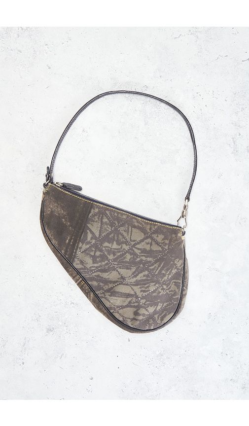 Dior Vintage Denim Saddle Bag in Blue,Brown - FWRD Renew - Modalova