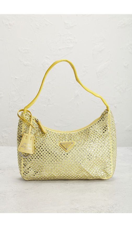 Prada Satin Crystal Mini Re-Edition 2000 Shoulder Bag in - FWRD Renew - Modalova