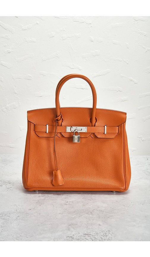 Hermes Taurillon Clemence Birkin 30 Handbag in Orange - FWRD Renew - Modalova