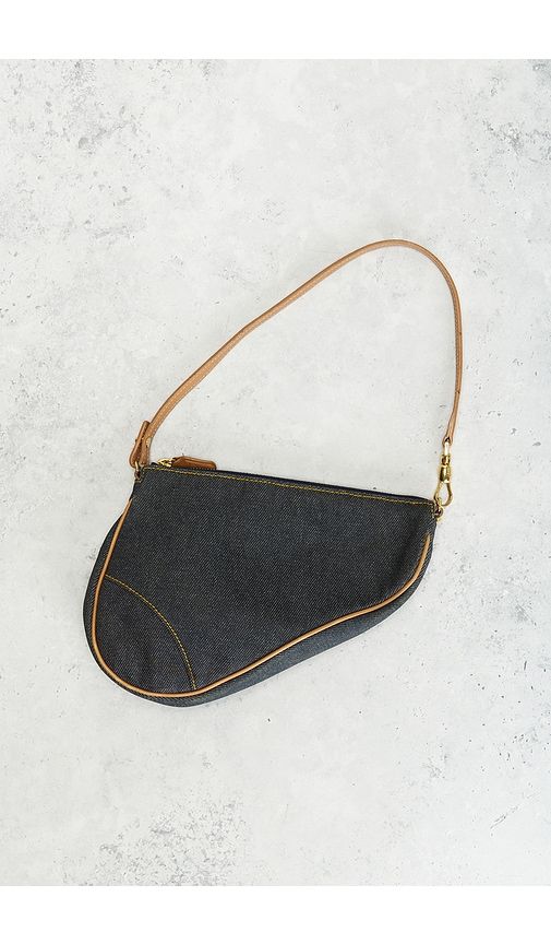Dior Denim Pochette Saddle Bag in - FWRD Renew - Modalova