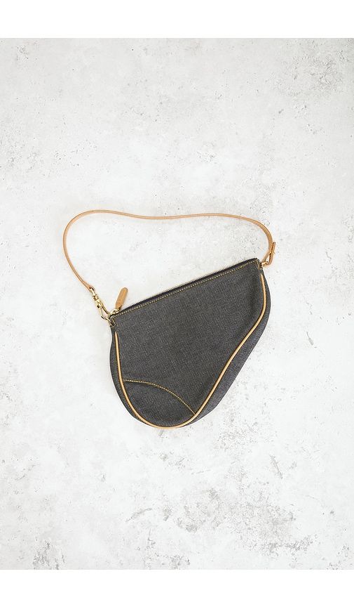Dior Denim Pochette Saddle Bag in - FWRD Renew - Modalova
