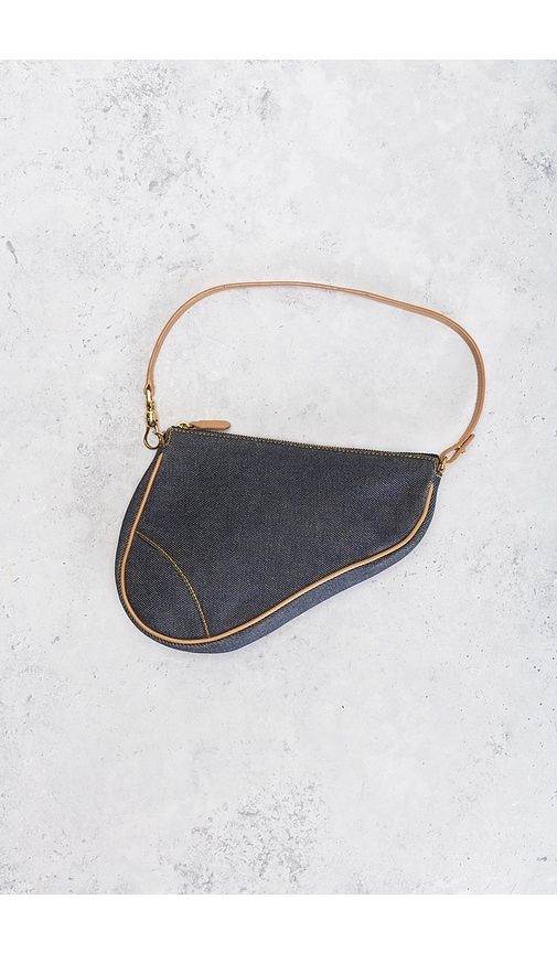 Dior Denim Pochette Saddle Bag in - FWRD Renew - Modalova