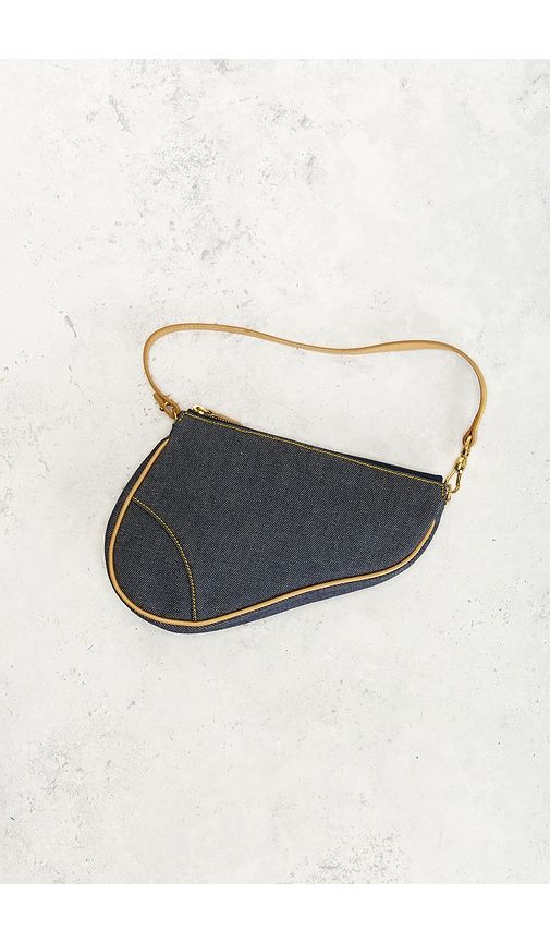 Dior Denim Pochette Saddle Bag in - FWRD Renew - Modalova