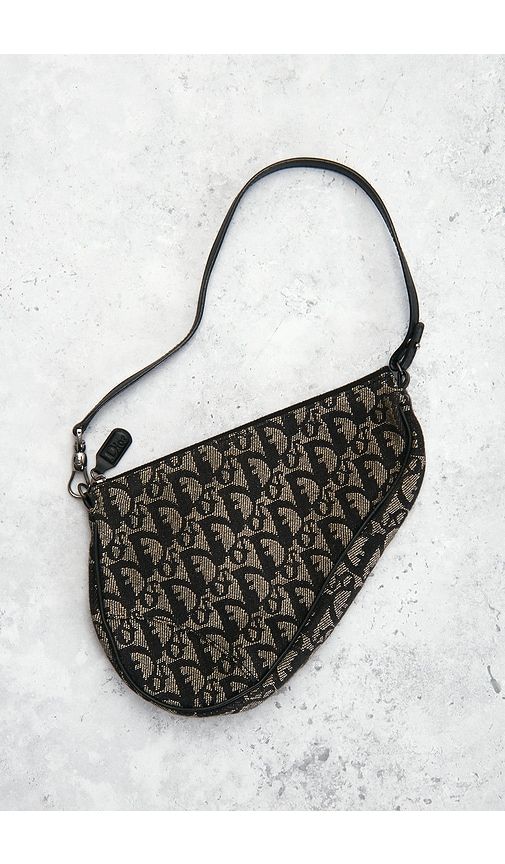 Dior Diorissimo Pochette Saddle Bag in Black & Grey in Black - FWRD Renew - Modalova