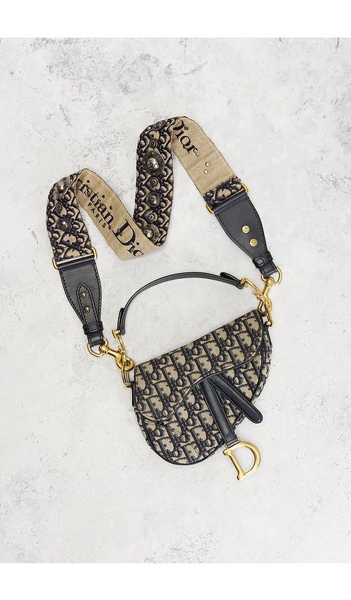 Dior Trotter Oblique Mini Saddle Bag in - FWRD Renew - Modalova