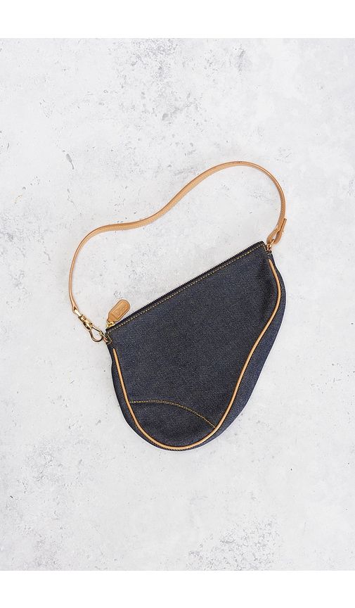 Dior Denim Pochette Saddle Bag in - FWRD Renew - Modalova
