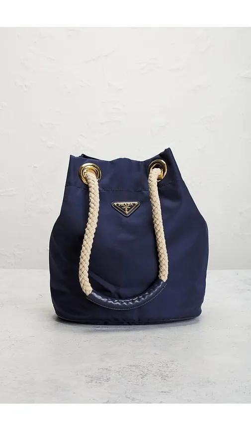Prada Mariner Re-Edition Bucket Tote Bag in Navy - FWRD Renew - Modalova