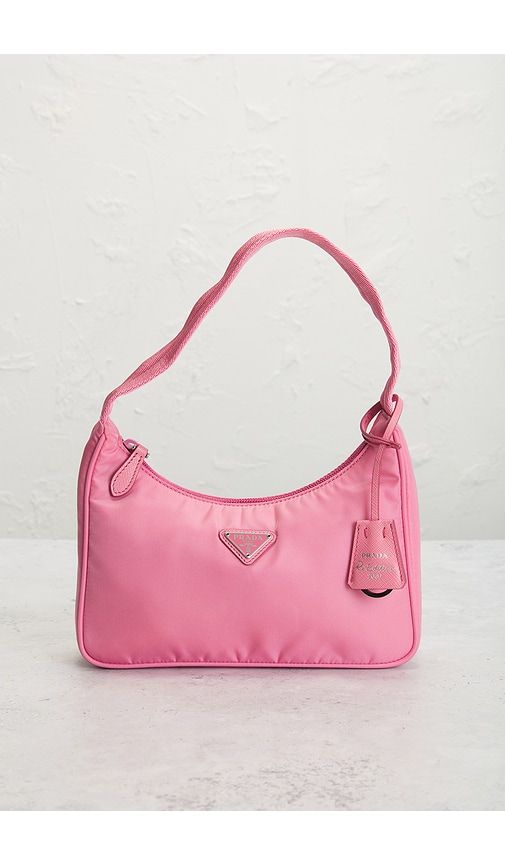 Prada Mini Re Edition 2000 Re-Nylon Shoulder Bag in Pink - FWRD Renew - Modalova