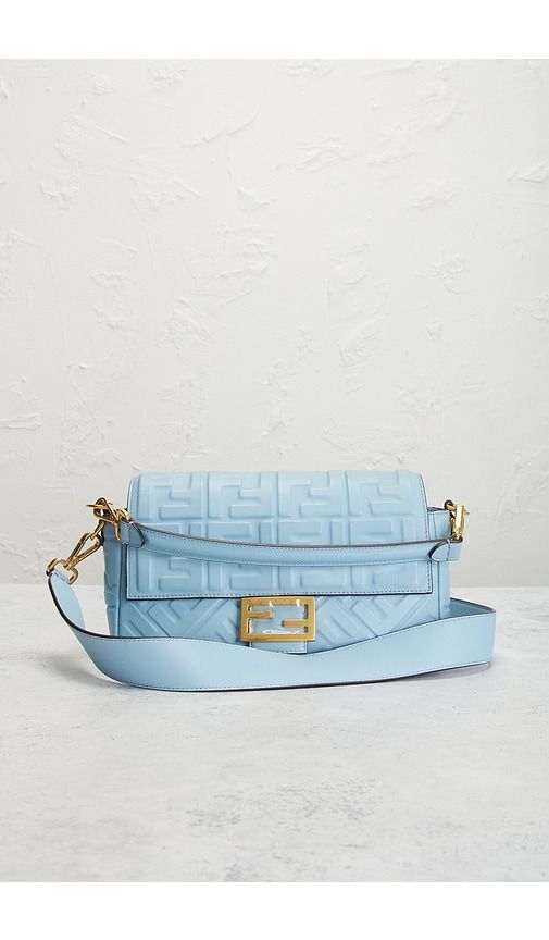 Fendi FF Embossed Midi Chain Baguette Shoulder Bag in - FWRD Renew - Modalova