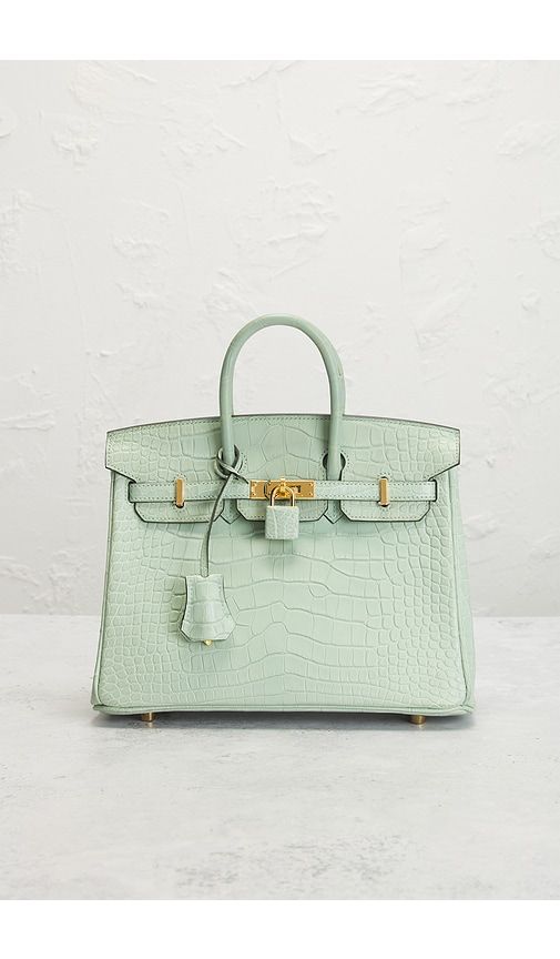 Hermes Matte Alligator Birkin 25 Handbag in Mint - FWRD Renew - Modalova