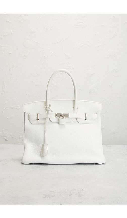 Hermes Taurillon Clemence Birkin 30 Retourne Handbag in White - FWRD Renew - Modalova