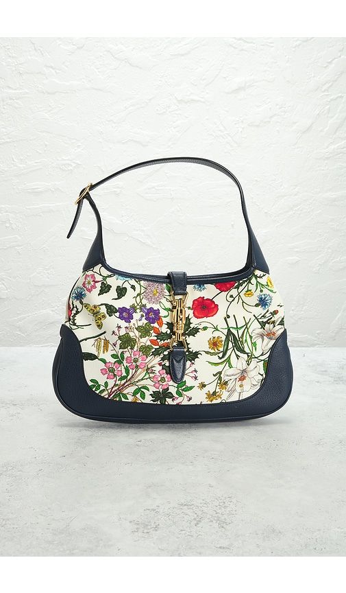 Gucci Jackie Flora Hobo Bag in Beige - FWRD Renew - Modalova