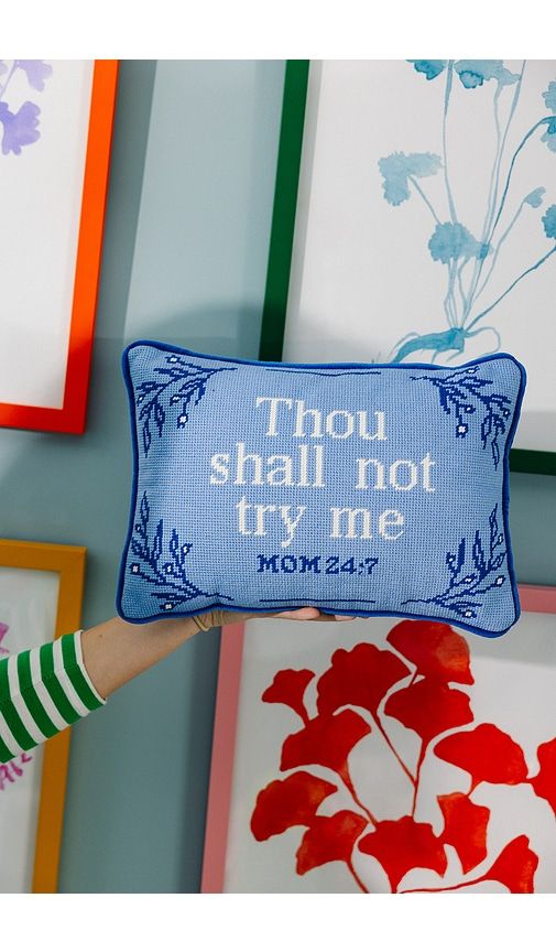 Try Me Needlepoint Pillow in - Furbish Studio - Modalova