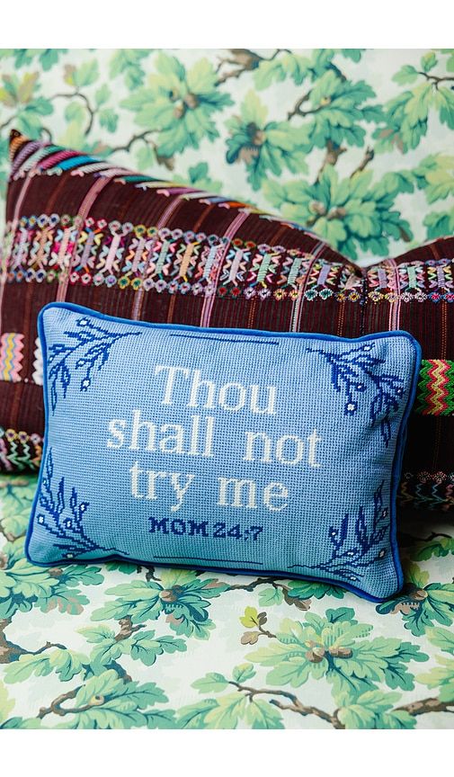 Try Me Needlepoint Pillow in - Furbish Studio - Modalova
