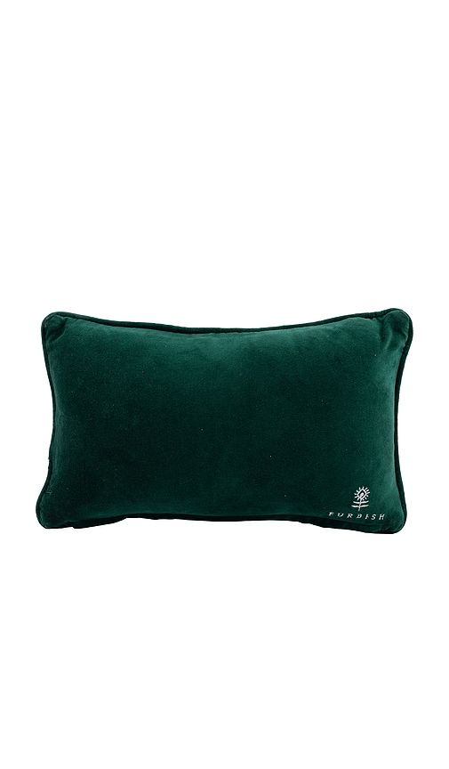 Not My Reindeer Needlepoint Pillow in Green - Furbish Studio - Modalova