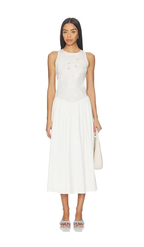 Soleil Cotton Midi Dress in White. - size L (also in M, S) - Frankies Bikinis - Modalova
