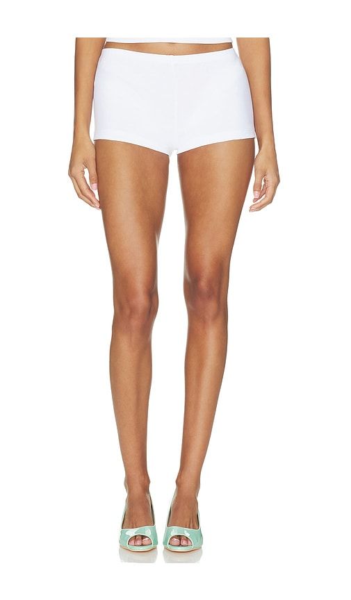 X Devon Lee Carlson Paulina Cotton Shorts in White. - size L (also in M, S, XL, XS) - Frankies Bikinis - Modalova