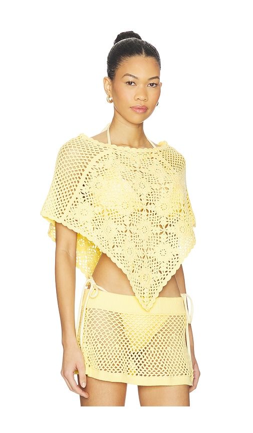 Sophie Crochet Poncho in Yellow. - size S/M (also in L/XL) - Frankies Bikinis - Modalova