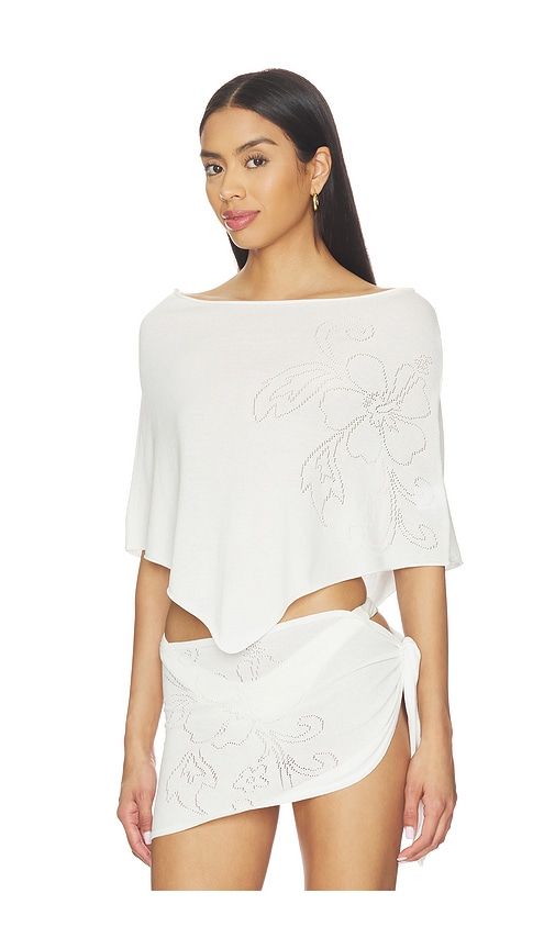 Scout Knit Poncho in White. - size L/XL (also in S/M) - Frankies Bikinis - Modalova